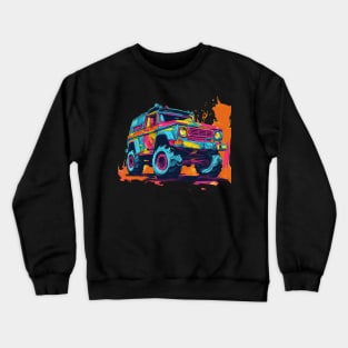 pop art style 4x4 offroad crawler truck Crewneck Sweatshirt